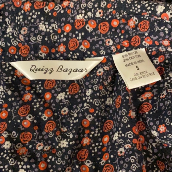 Quiz Bazaar Women’s S Floral Black Red Blouse Top - Picture 4 of 4